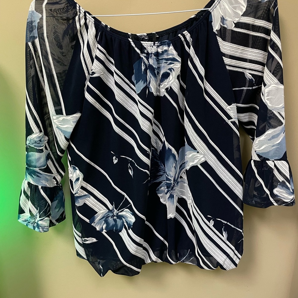 Floral Striped Women's Top